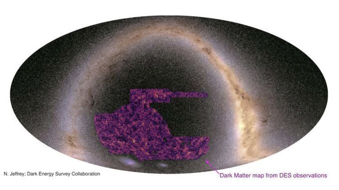 карта розподілу темної матерії у Всесвіті